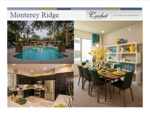 Cachet Homes Announces Opening of Monterey Ridge Community in Northeast Phoenix; Five Single-Level Living Luxury Condominium Plans from $299,900