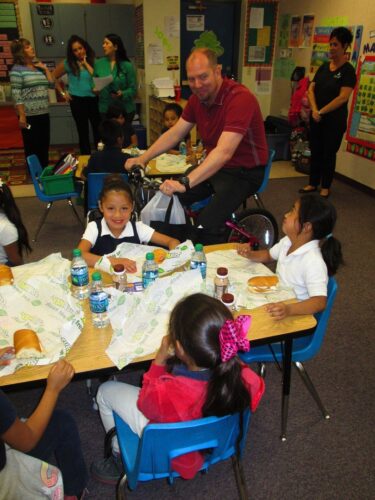 Subway Kids & Sports of Arizona Rides into William T. Machen School to Surprise Two Lucky Students