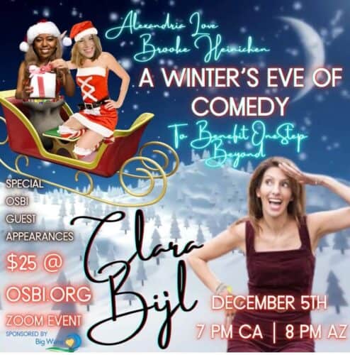 Clara Bijl Hosts Winter’s Eve of Comedy Event to Benefit One Step Beyond’s Annual HUG Fundraising Campaign